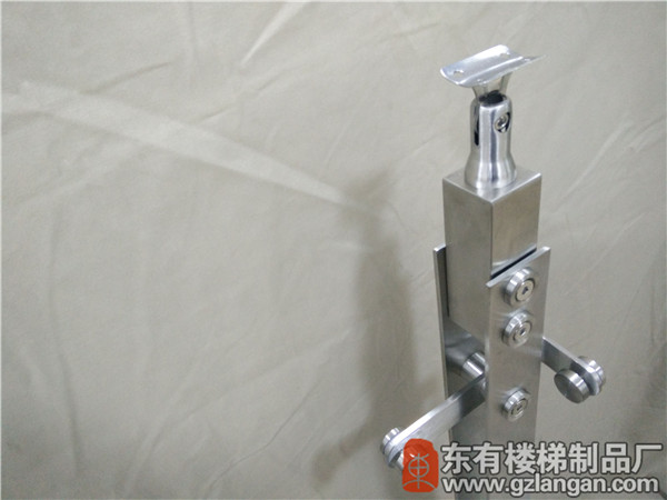 雙扁玻璃不銹鋼陽臺立柱DY-8162（2mm加厚一體托片）