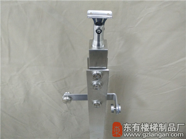雙扁玻璃不銹鋼陽臺立柱DY-8162轉角掛勾