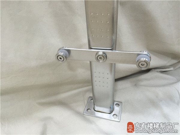 單扁管狀玻璃不銹鋼樓梯立柱DY-8179（實心掛勾）