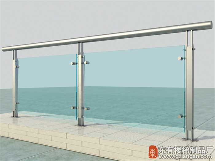 展廳玻璃穿管不銹鋼欄桿立柱DY-8109
