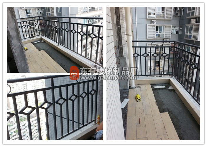 越秀區(qū)龍津路閔先生家高層陽臺(tái)玻璃欄桿更換前