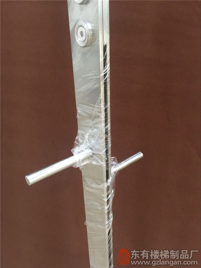定制實心雙扁不銹鋼玻璃欄桿立柱DIY-005實拍實心圓棒