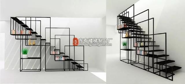 一款鐵藝樓梯+收納