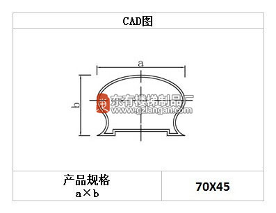 馬蹄形帶槽木扶手(M-001)CAD圖